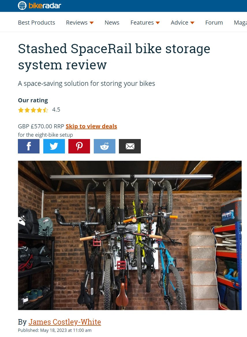 Bike Radar: Stashed SpaceRail bike storage system review – Stashed Products
