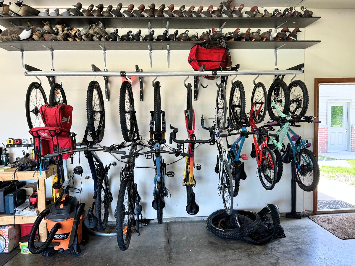 Kids Ride Bikes: Review the SpaceRail for family bike storage