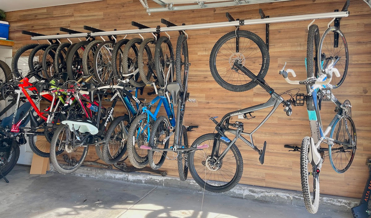Two Wheeling Tots: Stashed Products Vertical Ceiling or Wall Bike Rack Review