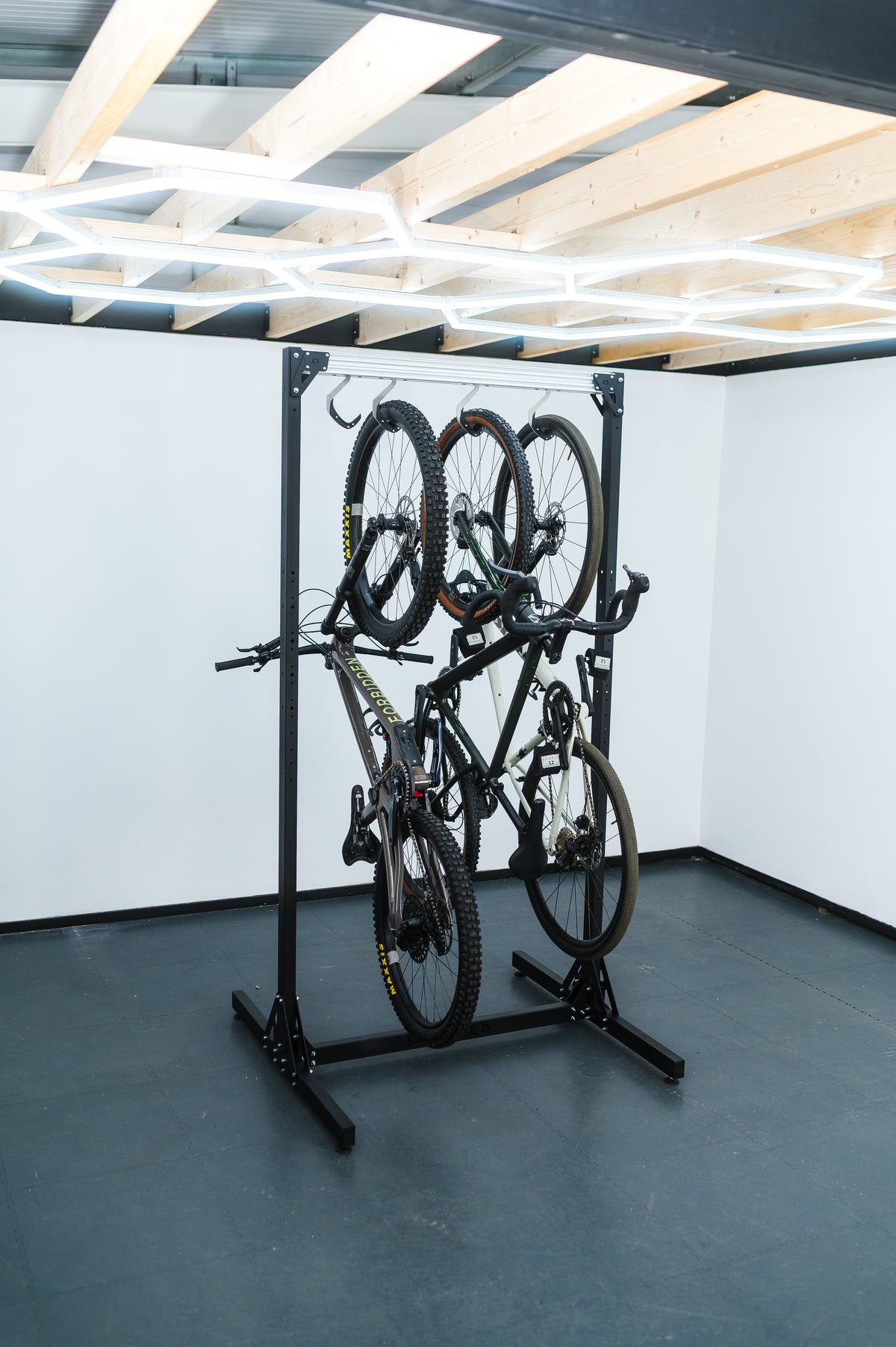 Compact Bicicle Storage Rails Freestanding Bike Rack | No-Drill Bike Storage – Stashed Products