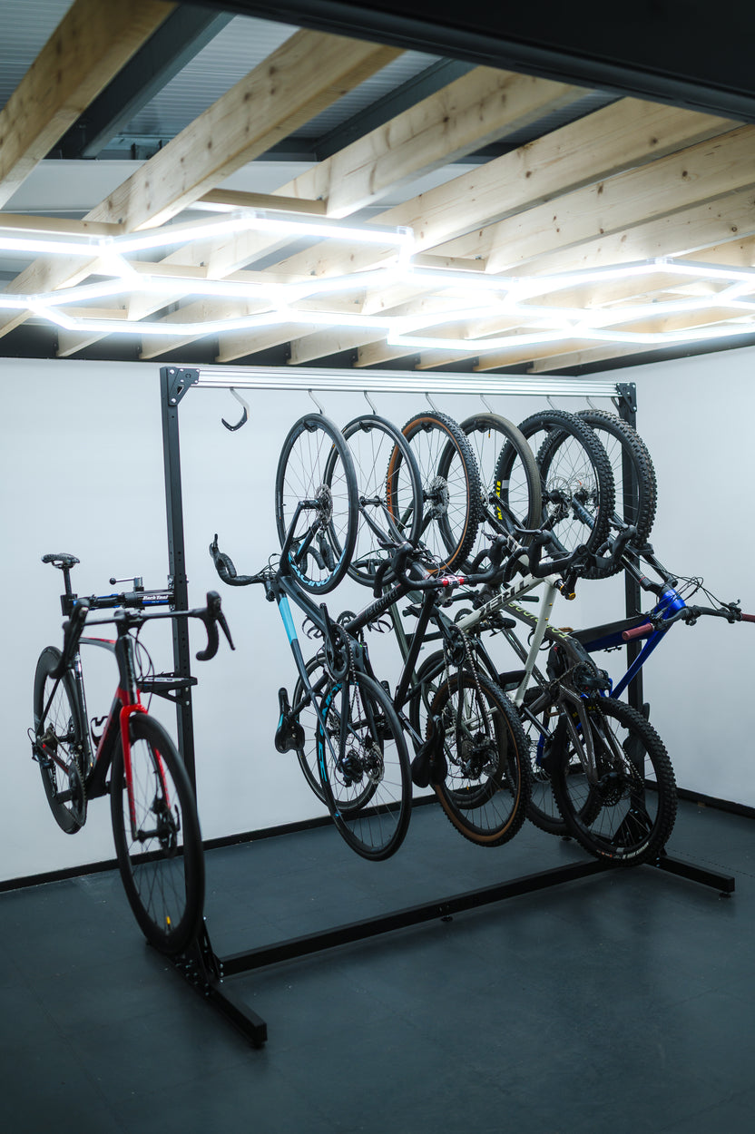 Rotating Bike Storage SpaceRail Bike Storage System / Freestanding / – Stashed Products