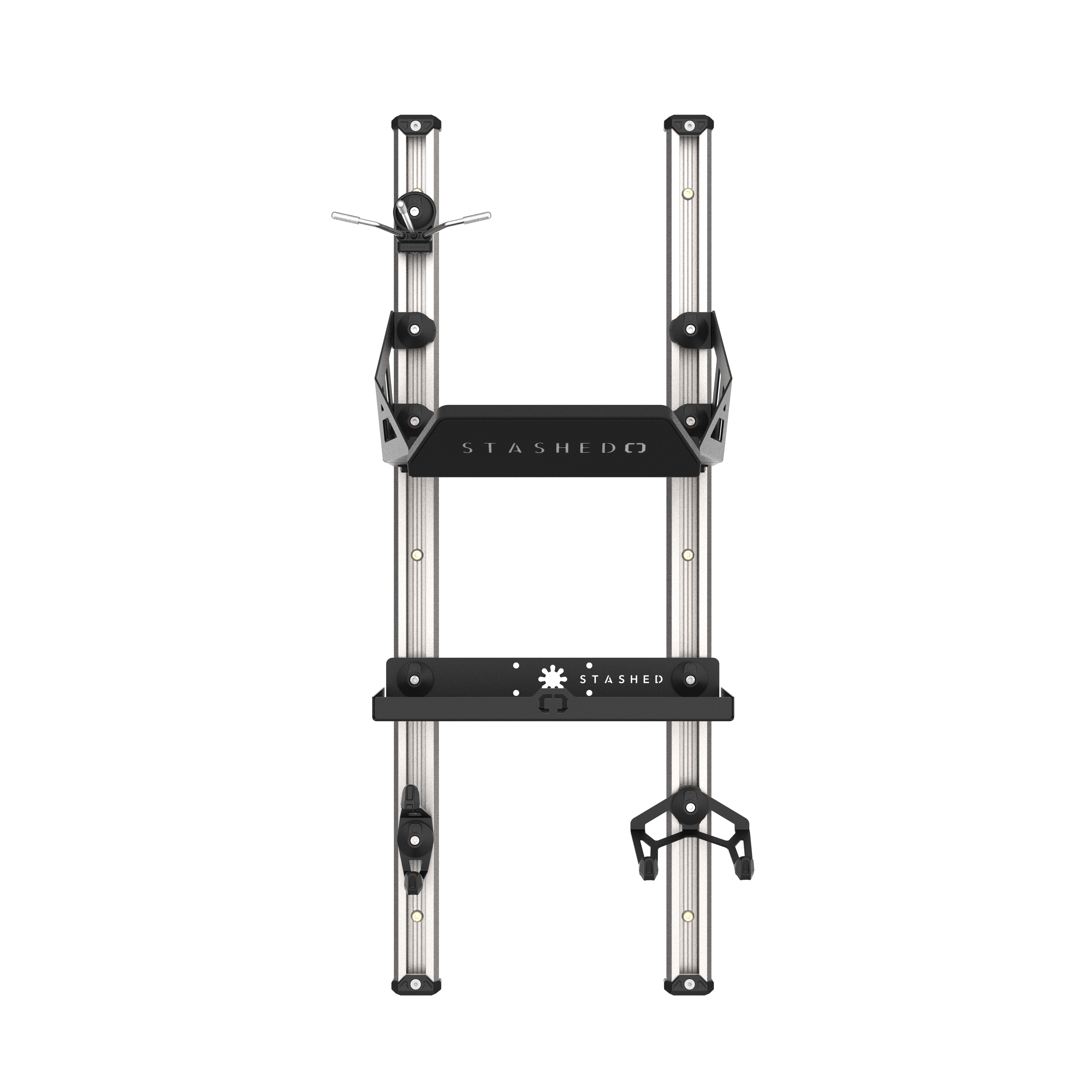 SpaceRail ONE Pro Set with LodeStar attachments fitted along the rails
