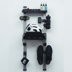 Rail mounted SpaceRail ONE Pro Set loaded with accessory tray, multihook, shoe and sunglasses hooks