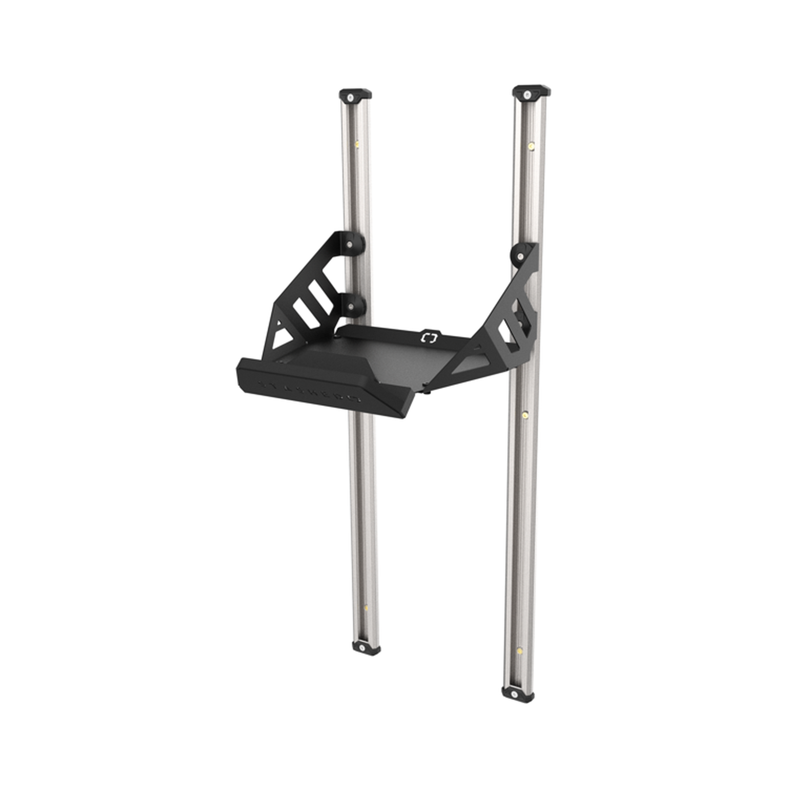 SpaceRail ONE Rail Mounted Starter Set bolted to two vertical wall rails