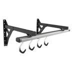 Space rail wall storage system - Black -  4 hook - stashed storage