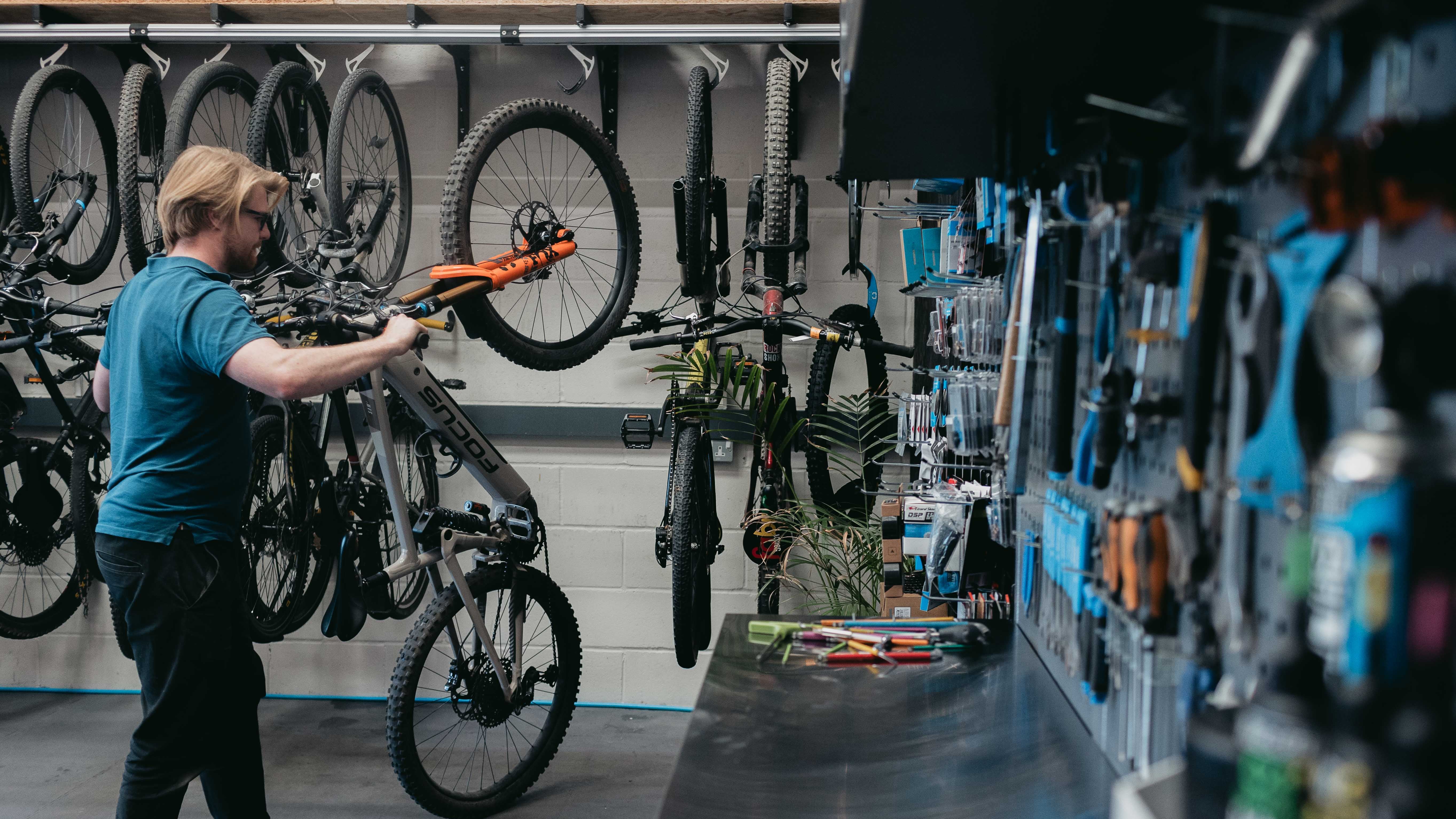 SpaceRail in a commercial bike workshop